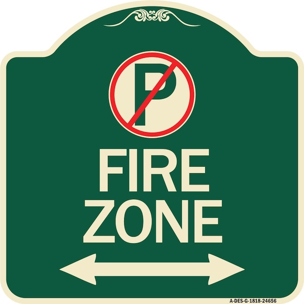 Signmission No Parking and Arrow Pointing Left and Right Heavy-Gauge Aluminum Sign, 18" x 18", G-1818-24656 A-DES-G-1818-24656 - main